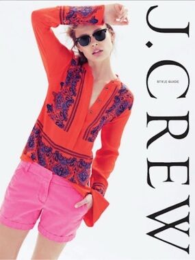 J. Crew Dervish Paisley Poppy Red Tunic XS